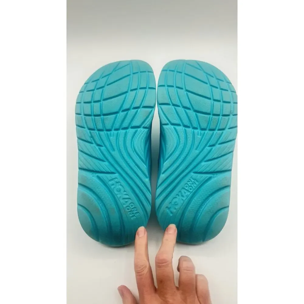 Hoka One One Unisex M9/W11Aqua Blue Recovery Slide Sandals Lightweight Cushioned